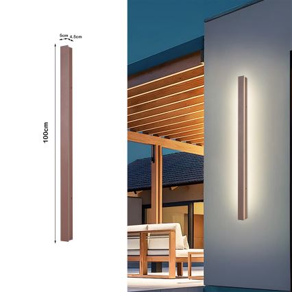 Brilagi - LED buitenwandlamp LINEAR LED/22W/230V 3000K IP65 100 cm bruin CRI 90