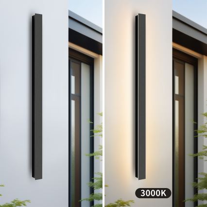 Brilagi - LED Buitenwandlamp LINEAR LED/22W/230V 3000K IP65 100 cm zwart