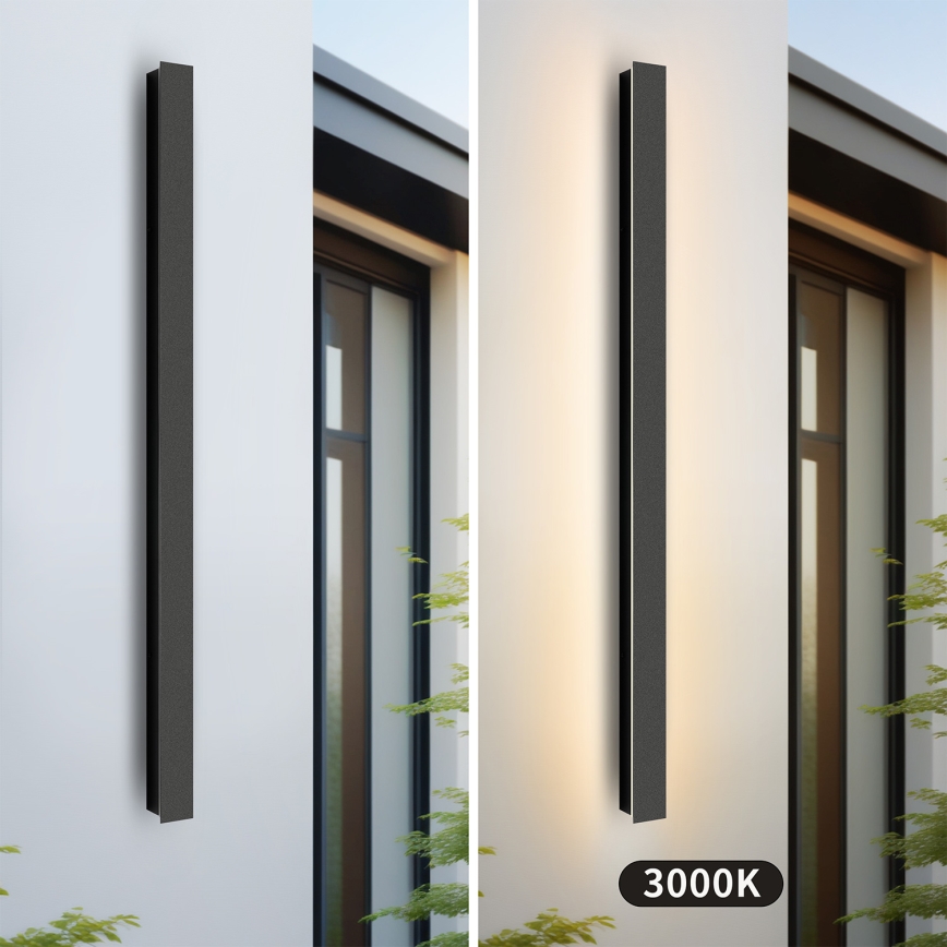 Brilagi - LED Buitenwandlamp LINEAR LED/22W/230V 3000K IP65 100 cm zwart