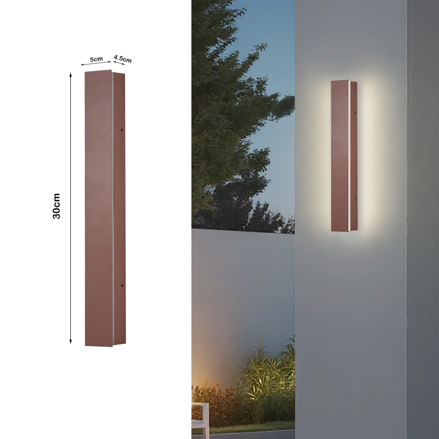 Brilagi - LED buitenwandlamp LINEAR LED/8W/230V 3000K IP65 30 cm bruin CRI 90