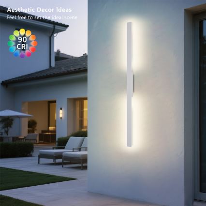 Brilagi - LED buitenwandlamp LUNA LED/24W/230V 3000K IP65 100 cm wit CRI 90