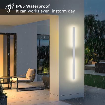Brilagi - LED buitenwandlamp LUNA LED/24W/230V 3000K IP65 100 cm wit CRI 90