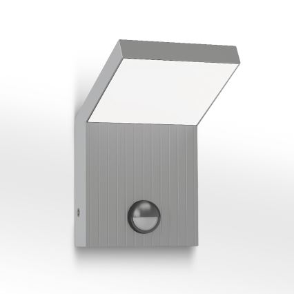 Brilagi - LED buitenmuurlamp met sensor RIANO LED/8W/230V zilver IP65