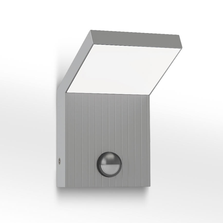 Brilagi - LED buitenmuurlamp met sensor RIANO LED/8W/230V zilver IP65