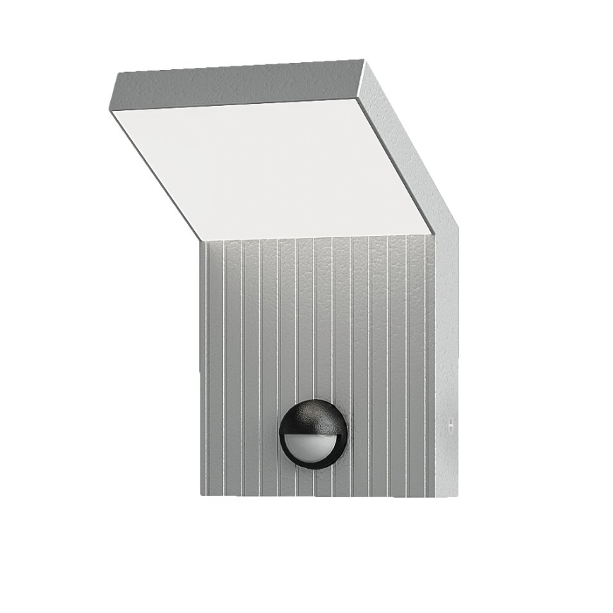 Brilagi - LED buitenmuurlamp met sensor RIANO LED/8W/230V zilver IP65