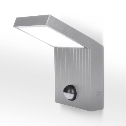 Brilagi - LED buitenmuurlamp met sensor RIANO LED/8W/230V zilver IP65
