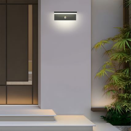 Brilagi - LED buitenmuurlamp met sensor TESSI LED/10W/230V antraciet IP54