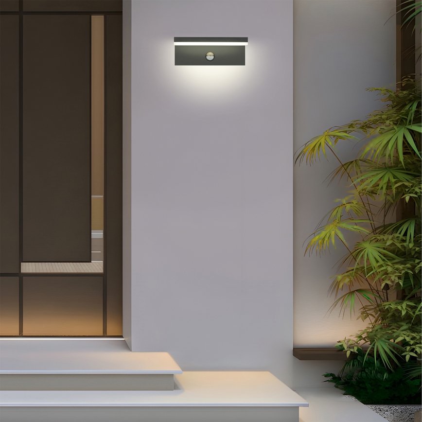 Brilagi - LED buitenmuurlamp met sensor TESSI LED/10W/230V antraciet IP54