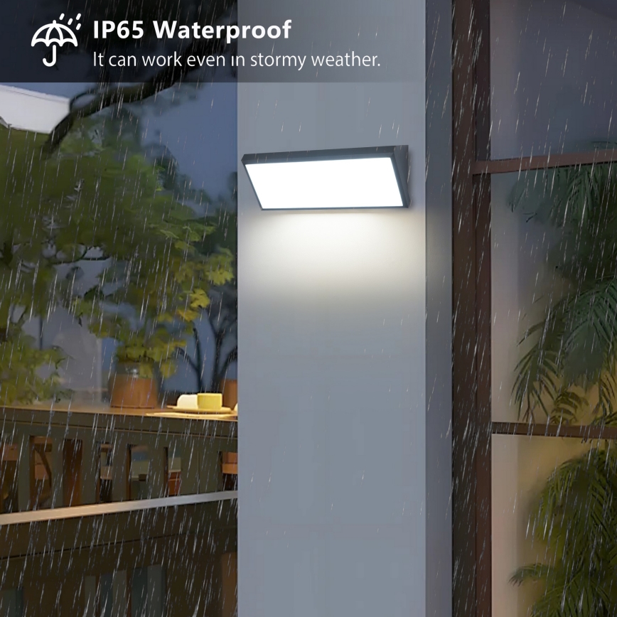 Brilagi - LED buitenwandlamp met sensor TRIANGLE LED/42W/230V antraciet IP65