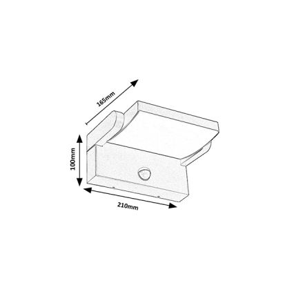 Brilagi - LED Buitenwandlamp met sensor ANKLE LED/18W/230V 3000K IP65 antraciet