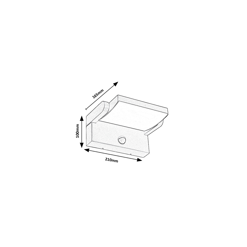 Brilagi - LED Buitenwandlamp met sensor ANKLE LED/18W/230V 3000K IP65 antraciet