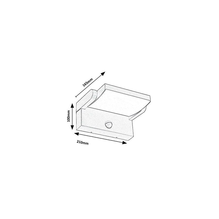 Brilagi - LED Buitenwandlamp met sensor ANKLE LED/18W/230V 4000K IP65 antraciet