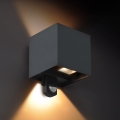 Brilagi - LED buitenwandlamp met sensor CUBE LED/6W/230V antraciet IP65