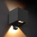 Brilagi - LED buitenwandlamp met sensor CUBE LED/6W/230V zwart IP65