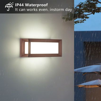 Brilagi - LED buitenwandlamp met sensor PARKER LED/12W/230V bruin IP44