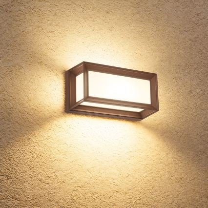 Brilagi - LED buitenwandlamp met sensor PARKER LED/12W/230V bruin IP44