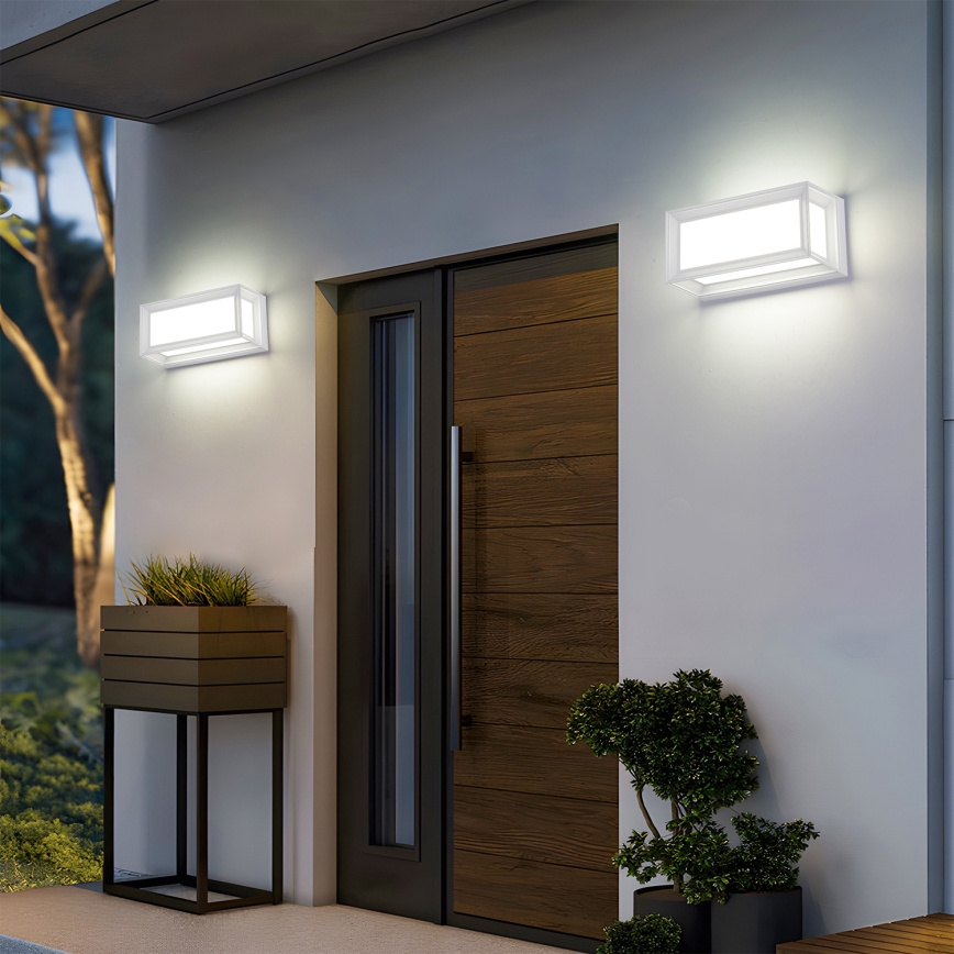 Brilagi - LED buitenwandlamp met sensor PARKER LED/12W/230V wit IP44