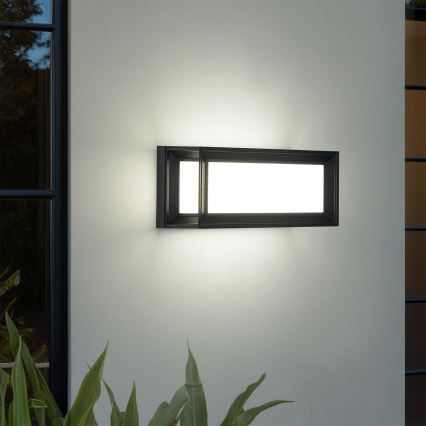 Brilagi - PARKER LED/12W/230V buitenwandlamp met sensor, zwart, IP44