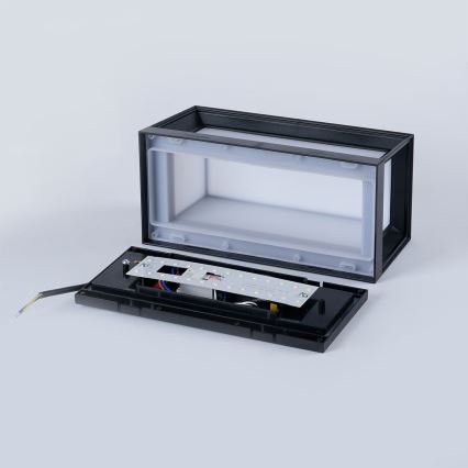 Brilagi - PARKER LED/12W/230V buitenwandlamp met sensor, zwart, IP44