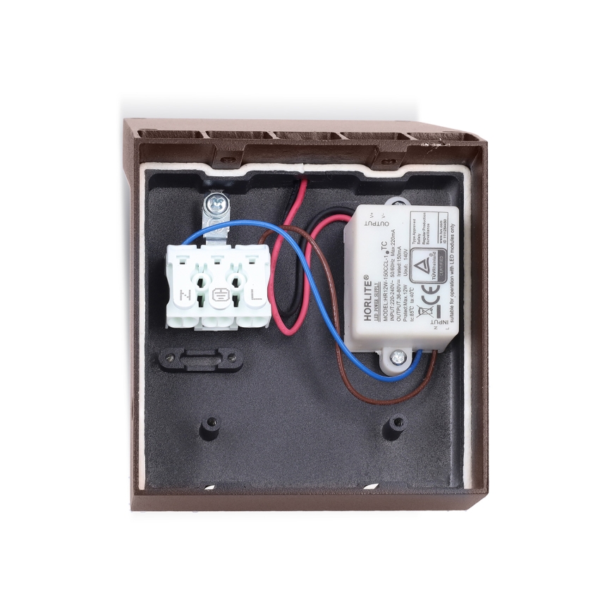 Brilagi - LED buitenwandlamp met sensor RIANO LED/8W/230V bruin IP65