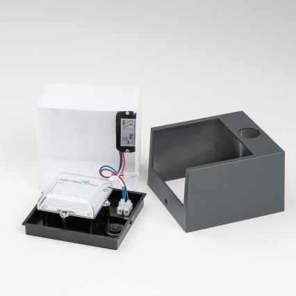 Brilagi - LED Buitenwandlamp met sensor TERNI LED/12W/230V antraciet IP44