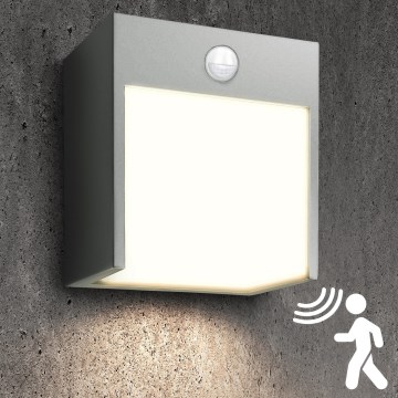 Brilagi - LED Buitenwandlamp met sensor TERNI LED/12W/230V grijs IP44