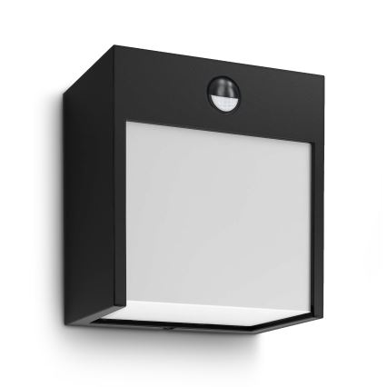 Brilagi - LED Buitenwandlamp met sensor TERNI LED/12W/230V zwart IP44