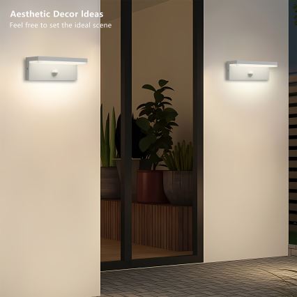 Brilagi - LED buitenwandlamp met geïntegreerde sensor TESSI LED/10W/230V wit IP54