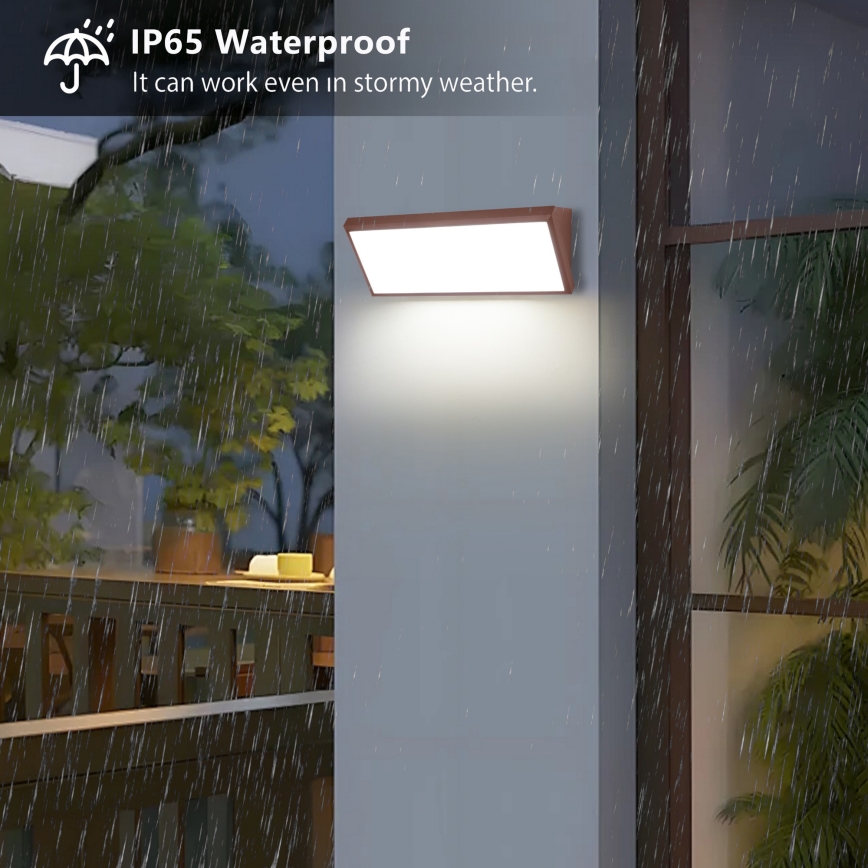 Brilagi - LED buitenwandlamp met sensor TRIANGLE LED/42W/230V bruin IP65