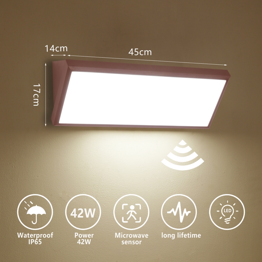 Brilagi - LED buitenwandlamp met sensor TRIANGLE LED/42W/230V bruin IP65