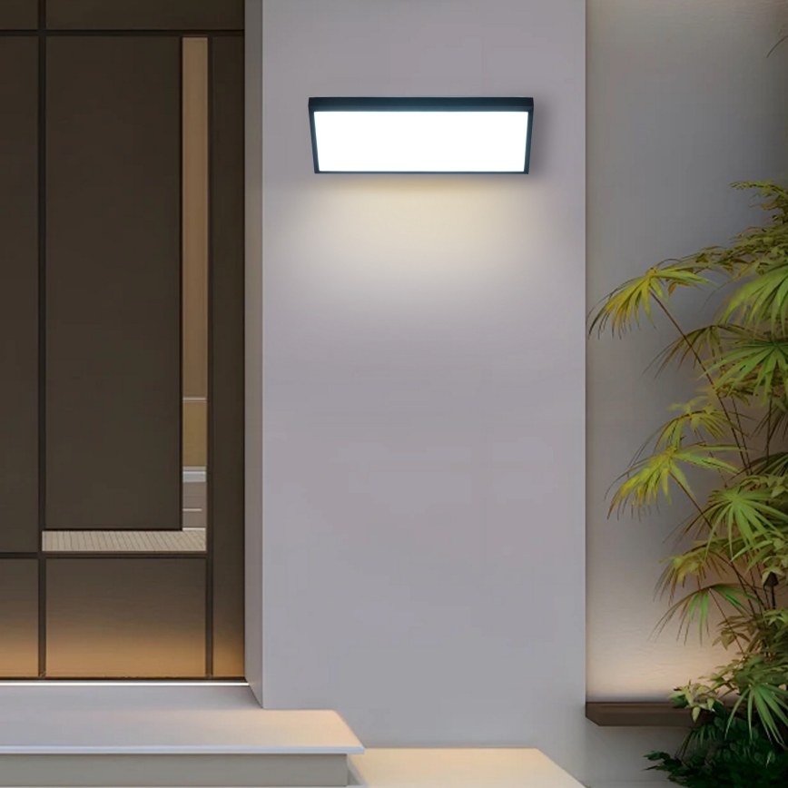 Brilagi - LED buitenwandlamp met sensor TRIANGLE LED/42W/230V 45 cm zwart IP65