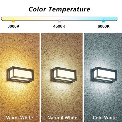 Brilagi - LED buitenmuurlamp PARKER LED/12W/230V 3000/4500/6000K antraciet IP44