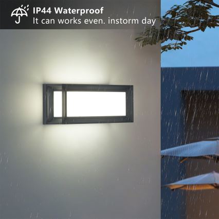 Brilagi - LED buitenmuurlamp PARKER LED/12W/230V 3000/4500/6000K antraciet IP44