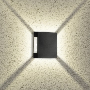 Brilagi - LED buitenwandlamp QUADRAY LED/4W/230V zwart IP65