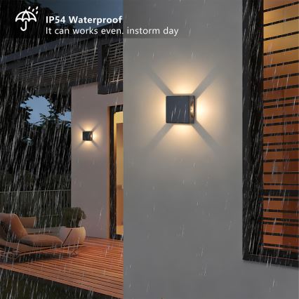 Brilagi - LED buitenwandlamp QUADRAY LED/6W/230V antraciet IP54