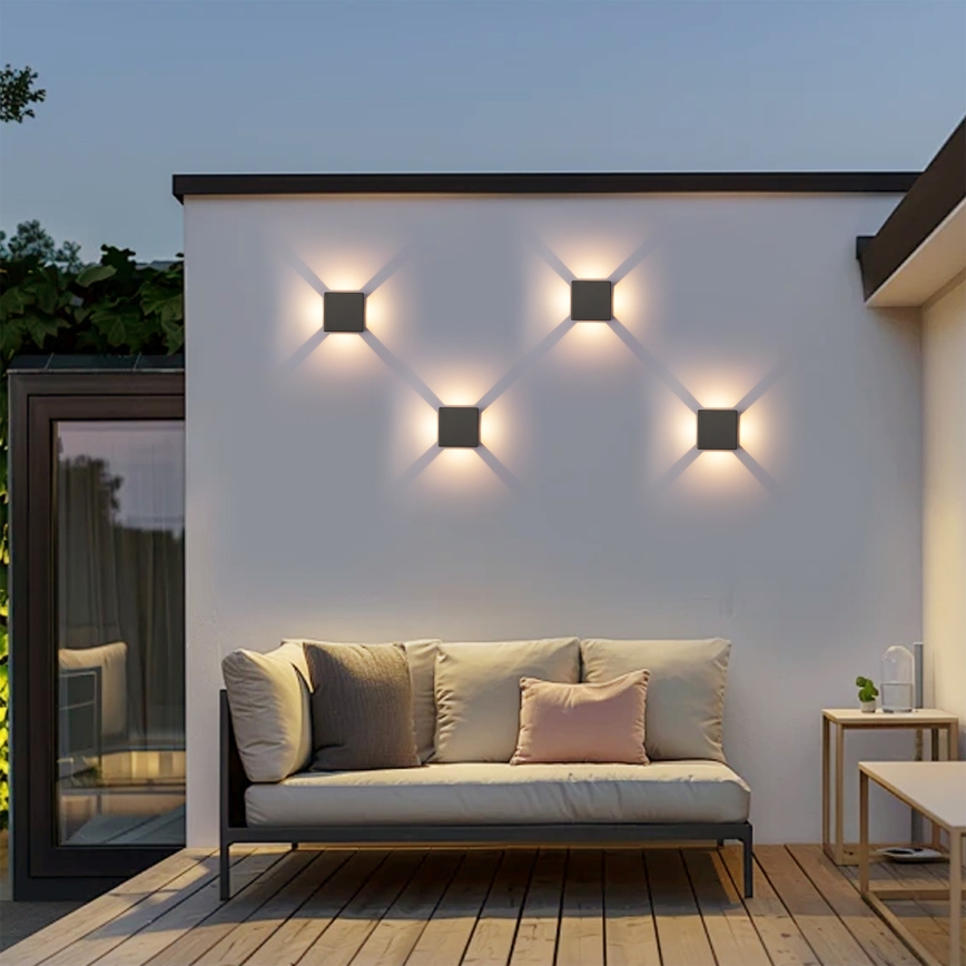 Brilagi - LED buitenwandlamp QUADRAY LED/6W/230V antraciet IP54