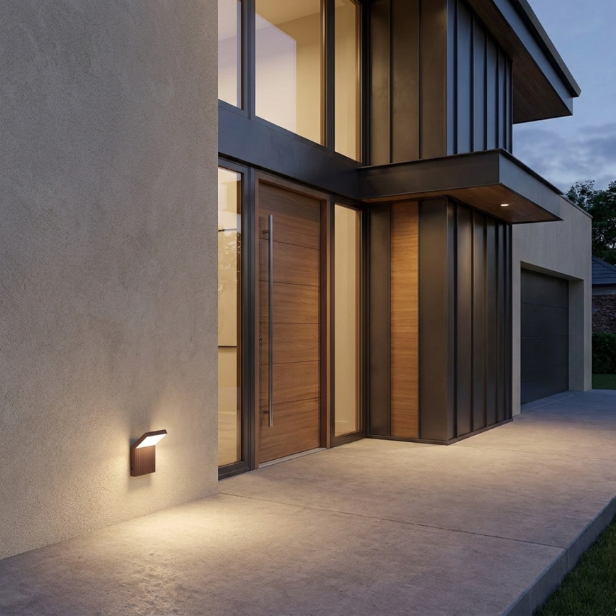 Brilagi - LED buitenwandlamp RIANO LED/8W/230V bruin IP65