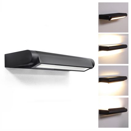 BRILAGI - LED buitenwandlamp voor de gevel SALERNO LED/12W/230V 35,5 cm zwart IP65