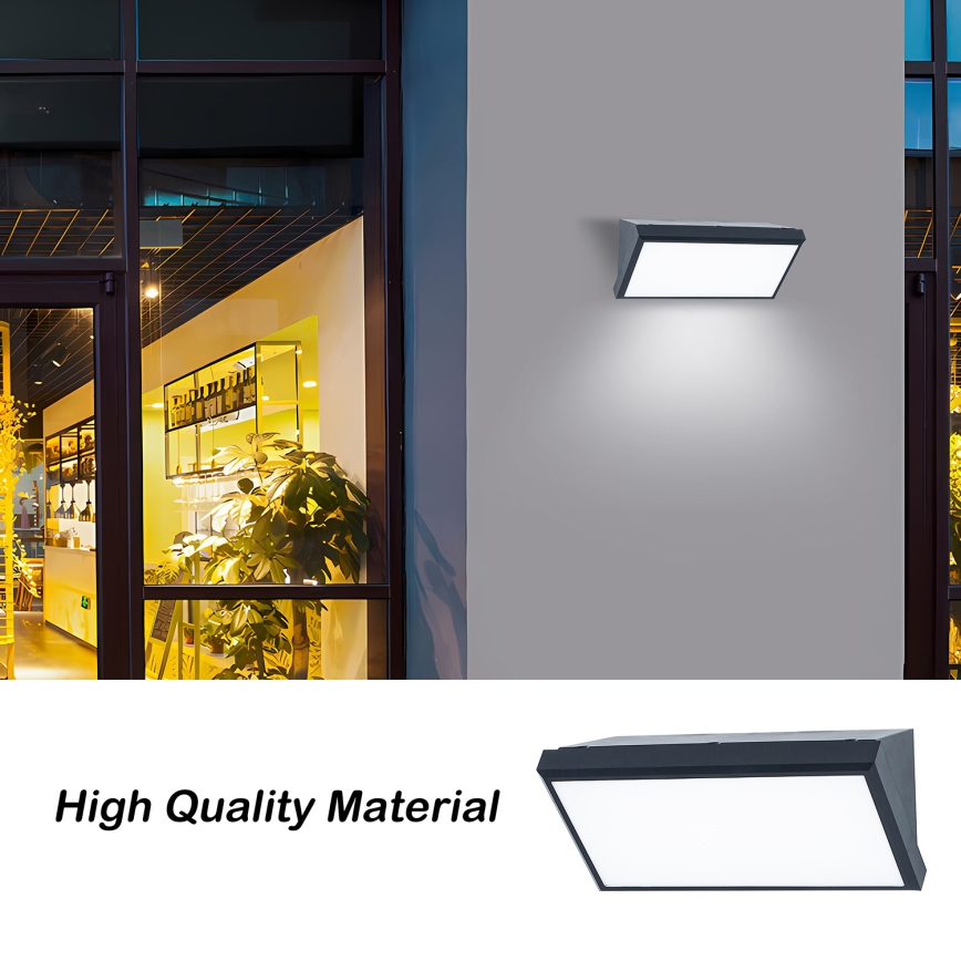 Brilagi - LED-dimbare buitenwandlamp TRIANGLE 1xE27/6W/230V 2700-6500K IP65 antraciet