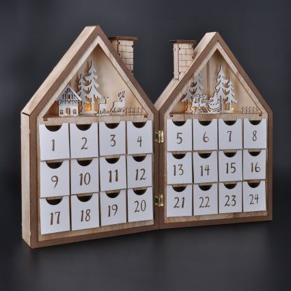 BRILAGI - LED Calendrier de l'Avent LED/2xAAA