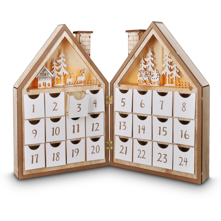 BRILAGI - LED Calendrier de l'Avent LED/2xAAA