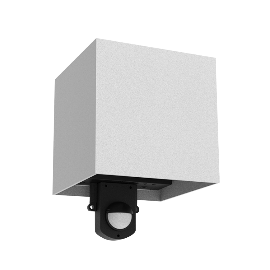 Brilagi - LED CUBE buitenwandlamp met sensor, 6W, 230V, grijs, IP65
