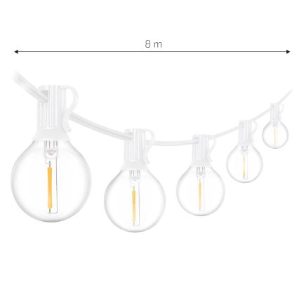 BRILAGI - LED buiten decoratieve lichtketting GIRLANDA 10xE12/0,6W/230V 8m wit IP44 warm wit