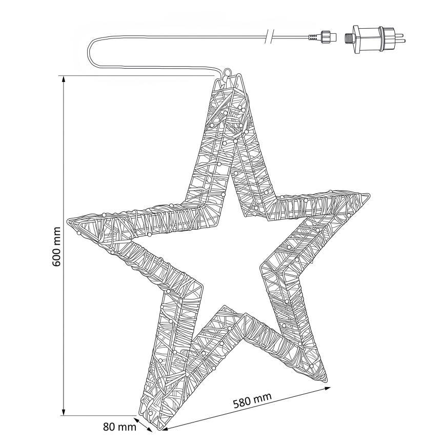 BRILAGI - LED décoration de Noël extérieure LED/3,3 W/230 V IP44 étoile 60 cm