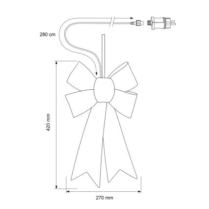 BRILAGI - LED Décoration de Noël extérieure LED/3,3W/230V IP44 nœud argenté
