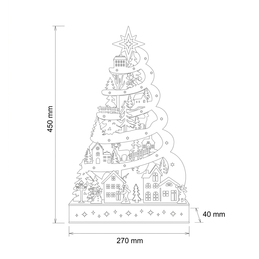 BRILAGI - LED Décoration de Noël LED/2xAA sapin