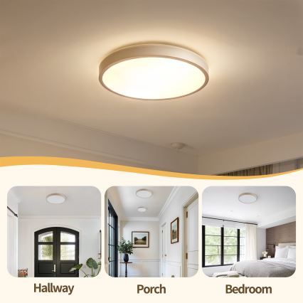 Brilagi - LED dimbare plafondlamp GLASS POOL DOUBLE LED/48W/230V 3000-6000K 40 cm beige + afstandsbediening