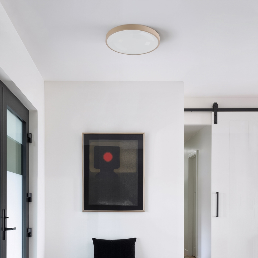 Brilagi - LED dimbare plafondlamp GLASS POOL DOUBLE LED/48W/230V 3000-6000K 40 cm beige + afstandsbediening