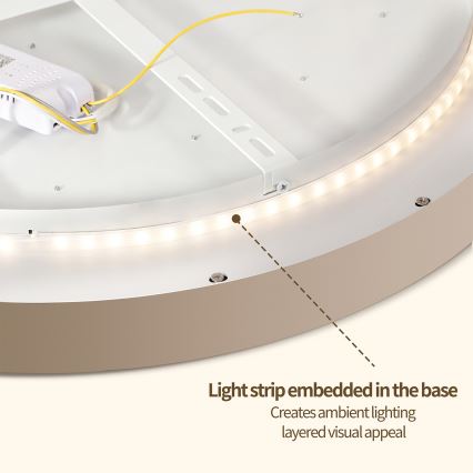 Brilagi - LED dimbare plafondlamp GLASS POOL DOUBLE LED/48W/230V 3000-6000K 40 cm beige + afstandsbediening