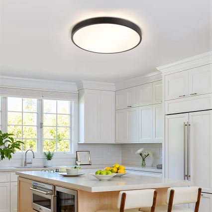 Brilagi - Dimbare LED-plafondlamp GLASS POOL DOUBLE LED/60W/230V 3000-6000K 50 cm zwart + afstandsbediening